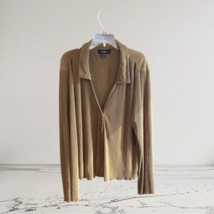 Forever 21 brownish gold pleated shirt Sz 3X